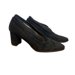 Jon Josef Black Velvet & Suede Heel